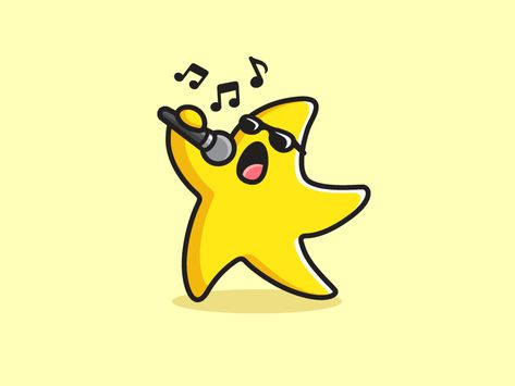 Singing Star by Alfrey Davilla | vaneltia Sing Cartoon, Sing Animation, Singing Drawing, Clever Logo Design, Fathers Day Coloring Page, Spiderman Coloring, Retro Graphic Design, Star Illustration, Hello Kitty Coloring