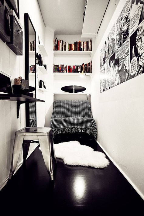 The Modern Nook | 44 Cozy Nooks You'll Want To Crawl Into Immediately Narrow Room, Mini Loft, Narrow Rooms, Deep Shelves, Comfy Pillows, Small Space Design, Small Room Design, Narrow Hallway, Spare Room