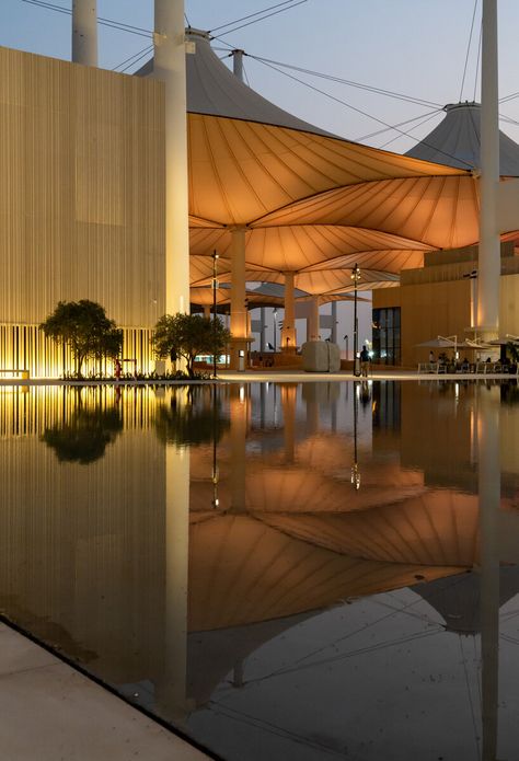 volumes & voids weave through jeddah airport terminal for islamic arts biennale complex Jeddah Airport, King Abdulaziz International Airport, King Abdulaziz, Geometric Volume, New Fiat, Facade Panel, Office Images, Airport Terminal, Airport Design