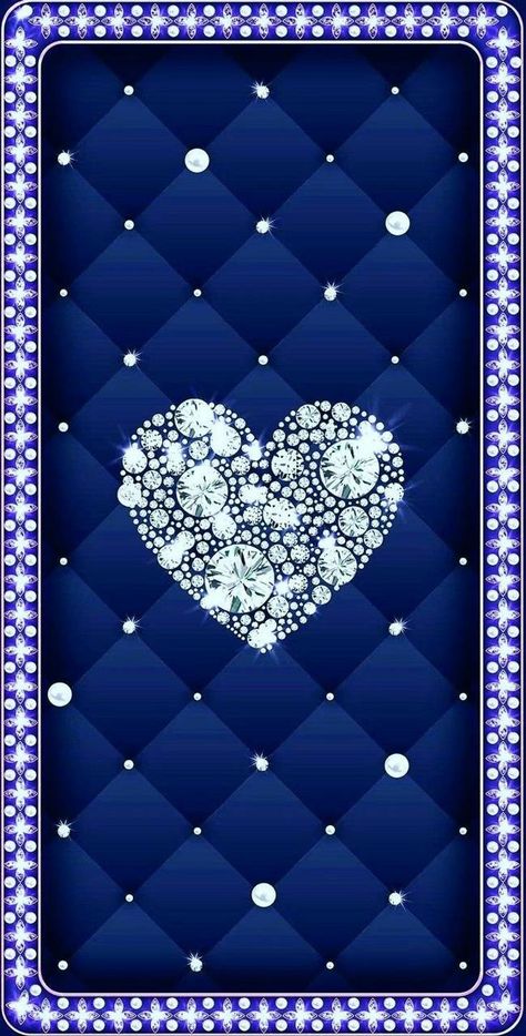 Love Blue Heart, Blue Heart Wallpaper, Iphone Love, Colourful Wallpaper Iphone, Diamond Wallpaper, Floral Wallpaper Iphone, Butterfly Wallpaper Backgrounds, Heart Iphone Wallpaper, Bling Wallpaper