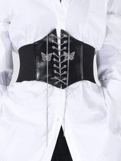 Las últimas tendencias | Mujer, hombre, niños y hogar |Novedade|Próxima|Nuevo | SHEIN España Corset Belt Outfit, Black Corset Belt, Dark Outfit, Corset Underbust, Leather Corset Belt, Waist Corset, Butterfly Decor, Corset Belt, Underbust Corset