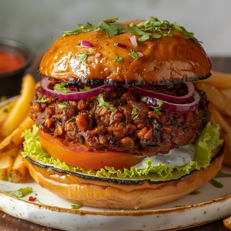 Rajma Burger is a remarkable fusion food that brings together the comforting flavours of a Western-style burger with the classic Indian rajma (kidney bean) Burger Indian, Kidney Bean Burgers, Fusion Restaurant, Kidney Bean, Bean Burger, Burger Recipe, Red Chili Powder, Fusion Food, Burger Buns