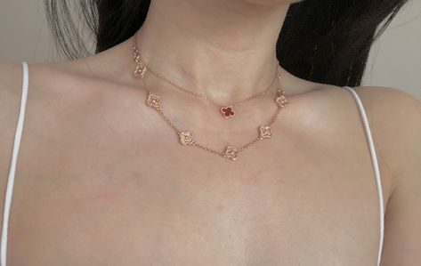 (3) Thoughts on 16-motif sweet Alhambra long necklace? | Page 5 | PurseForum Van Cleef Layered Necklace, Van Cleef Alhambra Necklace, Van Cleef Necklace Stack, Vca Necklace, Alhambra Necklace, Sweet Alhambra Earrings, Sweet Alhambra Necklace, Van Cleef Carnelian Necklace, Vca Sweet Alhambra Necklace