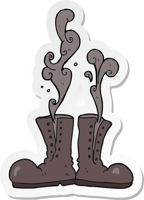 sticker of a cartoon steaming army boots Army Boots Drawing, Boots Drawing, Inktober 2024, Army Boots, A Cartoon, Vector Free, Royalty Free, Clip Art, Boots