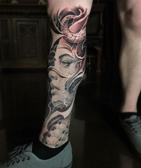 Leg piece I finished up yesterday, damn it feels good to be back to work after a nice long hiatus. Hope you all are having a great day… Wicked Tattoos, Tattoo Aftercare, Leg Sleeves, Back To Work, Rose Tattoo, Black And Grey Tattoos, Have A Great Day, Skull Tattoo, Portrait Tattoo