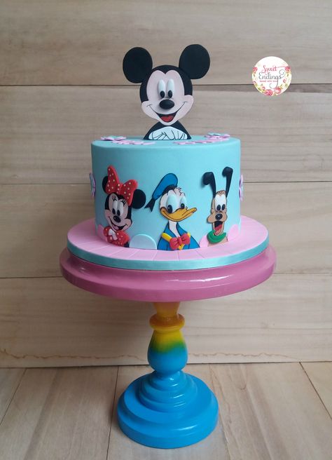 Mickey And Friends Birthday Cake, Mickey Mouse And Friends Cake, Mickey And Friends Cake, Doll Cake Designs, Mickey Cake, Friends Birthday Cake, Mickey Cakes, Friends Cake, Mini Mouse