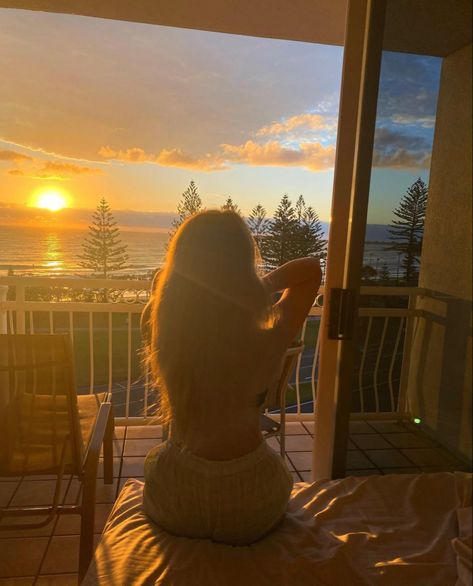 Sunrise Balcony Aesthetic, Sunrise From Balcony, Holiday Balcony Pics, Balcony Beach Pictures, Sunset From Balcony, Balcony Pics, Balcony Photography, Balcony Pictures, Sunset Balcony