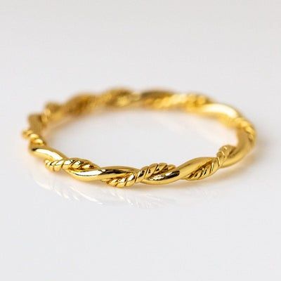 Twisted Gold Ring, Christmas Ring, Twisted Ring, Local Eclectic, Rope Rings, 10k Gold Ring, Zierlicher Ring, Twist Ring, Gold Ring Stack