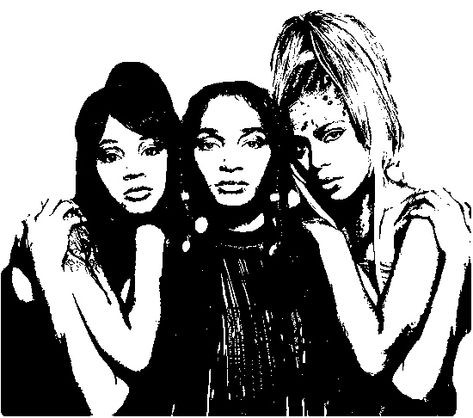 TLC Tlc Poster, Rapper Art, Black And White Cartoon, Afrocentric Art, Spray Paint Art, Black And White Posters, Black Decor, Rappers, Screen Printing