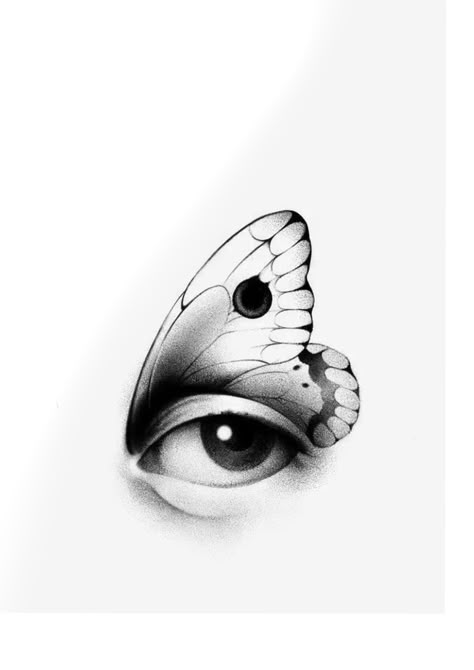 Foram Tattoos, Semi Realistic Tattoo, Eyes Drawing Tattoo, Eye Design Tattoo, Eye Butterfly Tattoo, Microrealism Tattoo Design, Shading Tattoo Designs, Realism Flash, Small Realism Tattoo