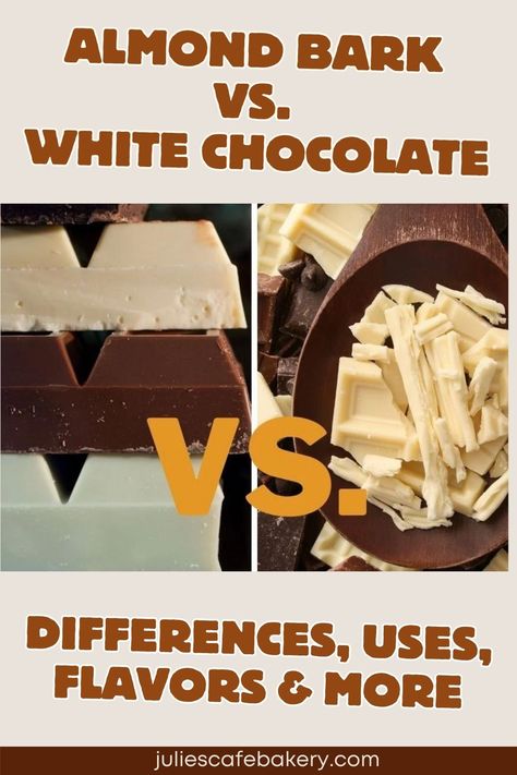 Almond Bark vs. White Chocolate: Differences & Uses How To Melt White Chocolate Chips, White Almond Bark Recipes, White Chocolate Bark Recipes, Almond Bark Recipes, White Almond Bark, White Chocolate Bark, Chocolate Bark Recipe, Candied Almonds, Candy Bark