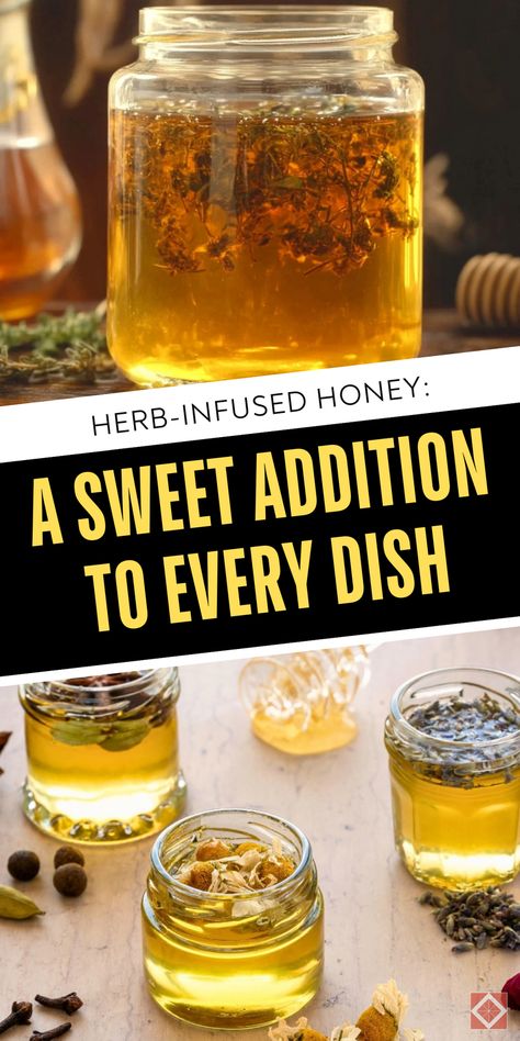 Add a sweet addition to every dish with herb-infused honey. This recipe will show you how to create a flavorful honey infusion that's perfect for any meal. Save this pin for later and click to learn how to make herb-infused honey! Easy Crockpot Roast, Herb Infused Honey, Medicinal Herbs Remedies, Harvesting Honey, Berry French Toast, Spiced Honey, Fermented Honey, Infused Honey, Herbs Remedies