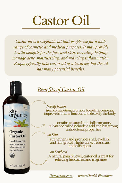 Castor Oil has countless uses and so many benefits, I use mine daily on my skin and eyelashes. #NaturalSkincare #HealthySkin #castoroil Navel Oiling Benefits Castor Oil, Castor Oil On Eyebrows, Navel Oiling, Castor Oil Eyebrows, Castor Oil For Face, Benefits Of Castor Oil, Castor Oil Benefits, Organic Castor Oil, Carrier Oil