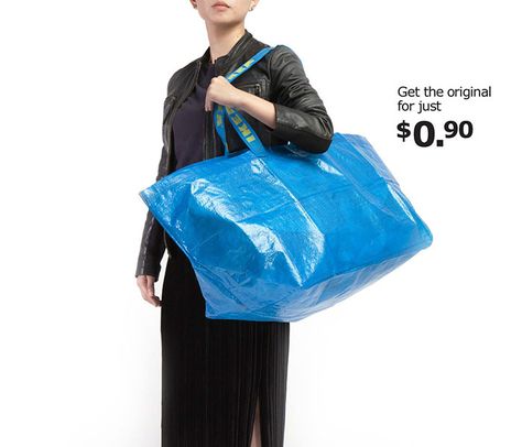 IKEA Responds To Balenciaga's $2,145 Bag That Looks Exactly Like IKEA's 99-Cent Tote Bag, And It's Hilarious Acne Pictures, Ikea Bag, Advert Design, Ikea Shopping, Balenciaga Tote, News Web Design, Forums Design, Upcycled Bag, Eco Tote Bag