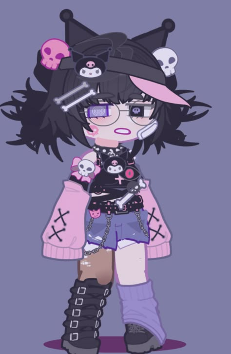 Dark Kawaii, Gacha Nox, Chibi Body, Kitty Clothes, Hello Kitty Clothes, Club Hairstyles, Club Outfit Ideas, Anime Wallpaper Phone, Cute Doodles Drawings