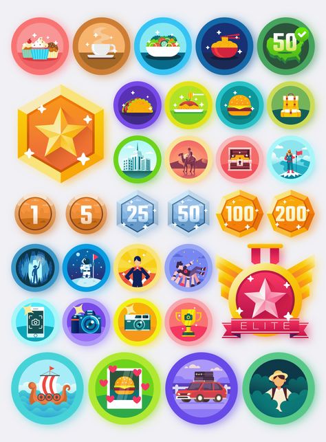 Game Badges Design, Game Badge Design, Achievement Badge Design, Gamification Badges, Game Achievement, Kids App Design, App Badges, Gaming Badges, Display Shelf Design