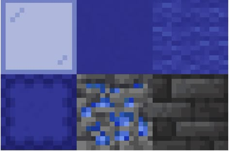 Blue Minecraft Palette, Minecraft Blue Color Palette, Minecraft One Block Island Ideas, Minecraft Palates, Minecraft Color Palette, Minecraft Block Palette, Block Pallets, Blue Minecraft, Cottagecore Minecraft