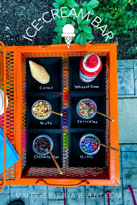 A serving cart is the ideal spot to set up your “build your own sundae” bar. Check out the blog on how we put this ice cream bar together! Ice Cream Party Ideas, National Ice Cream Day, Sundae Bar, Ice Cream Bar, Ice Cream Day, Serving Cart, Icecream Bar, Ice Cream Party, Cool Themes