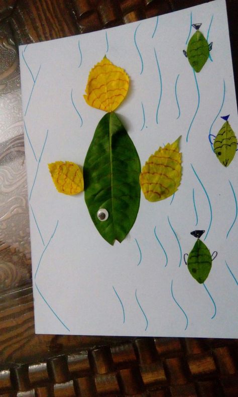 Leaf Crafts For Kids, Leaf Crafts Kids, Leaf Art Diy, Fishers Of Men, Preschool Arts And Crafts, Preschool Art Activities, Hand Crafts For Kids, National Symbols, Animal Crafts For Kids