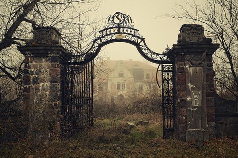 The Gate | par Łukasz Małkiewicz Mystical Objects, Memory Palace, Urban Exploring, Abandoned House, Parc D'attraction, Scary Places, Abandoned Mansions, Iron Gate, Haunted Places