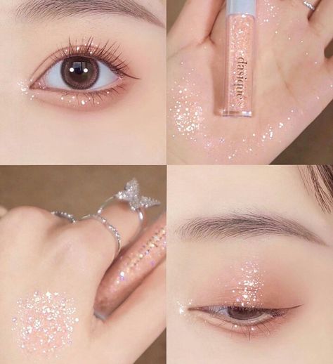 Make Up Korean, Koleksi Makeup, Alat Makeup, Glitter Shadow, Douyin Makeup, Doll Eye Makeup, Kawaii Makeup, Korean Eye Makeup, Makeup Accesories