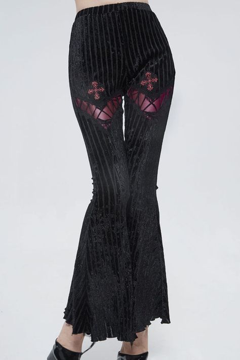 Gothic Decorations, Goth Pants, Gothic Pants, Style Types, Female Style, Lace Decor, Fancy Pants, Velvet Material, Christian Lacroix