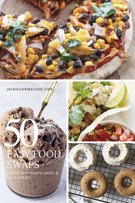 50 Easy Food Swaps for Your Favorite Sweet & Salty Treats Taco Burger, Food Swaps, Salty Treats, Taco Pizza, Food Swap, Food Categories, Easy Food, Sweet And Salty, Processed Food