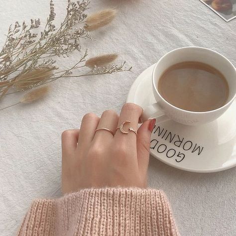 Moon And Star Ring, Cream Aesthetic, Mini Moon, Coffee Photography, Flat Lay Photography, Aesthetic Coffee, Korean Aesthetic, Aesthetic Pastel Wallpaper, Beige Aesthetic