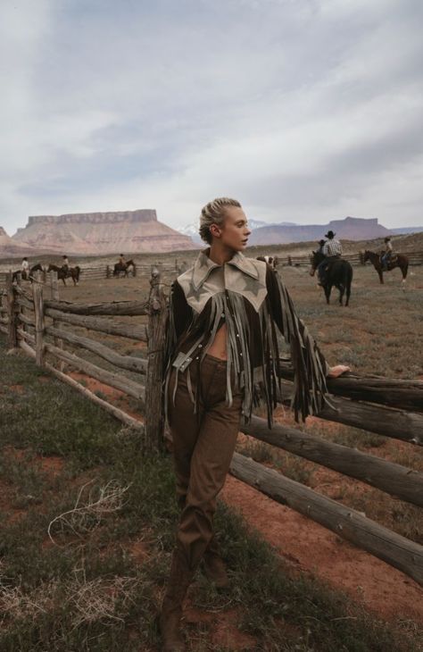 Western Fashion Editorial, American Pop Culture, Cowboy Fashion, Burning Bridges, Boot Barn, Double D Ranch, Creative Shot, Western Jacket, Suede Fringe Jacket