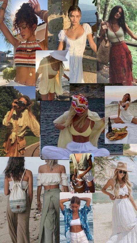 Boho Mamma Mia Style, Mama Mia Vibe Outfits, Vacation Core Outfits, Mamma Mia Fashion Aesthetic, Mamma Mia Beach Outfits, Mamma Mia Outfits Inspiration Sophie, Mamma Mia Aesthetic Outfits Sophie, Mamma Mia Core Outfits, Mama Mia Outfits Aesthetic