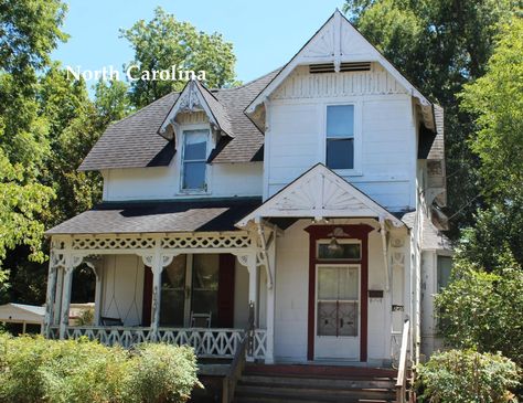 c.1899 Four Bedroom North Carolina Folk Victorian Handyman Special $150K Folk Victorian House, Folk Victorian Farmhouse, Folk Victorian, Victorian Farmhouse, Old Houses For Sale, Victorian House, Gilded Age, Community College, Community Events