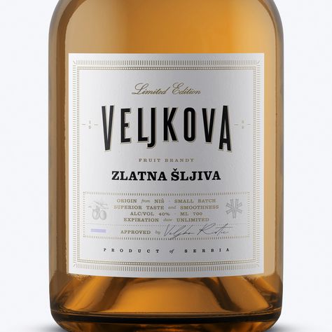 VELJKOVA brandy on Packaging of the World - Creative Package Design Gallery Brandy Bottle, Dash And Dot, Consumer Packaging, Creative Package, Business Furniture, Design Department, Creative Packaging Design, Packaging Design Inspiration, Design Gallery