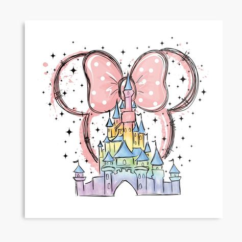 Get my art printed on awesome products. Support me at Redbubble #RBandME: https://www.redbubble.com/i/metal-print/Mouse-ears-by-marielkoks/158298911.0JXQP?asc=u Disney Princess Tattoo, Disney Embroidery, Girly Tattoos, Pinturas Disney, Disney Castle, Disney Scrapbook, Mouse Ears, Featured Art, Disney Wallpaper