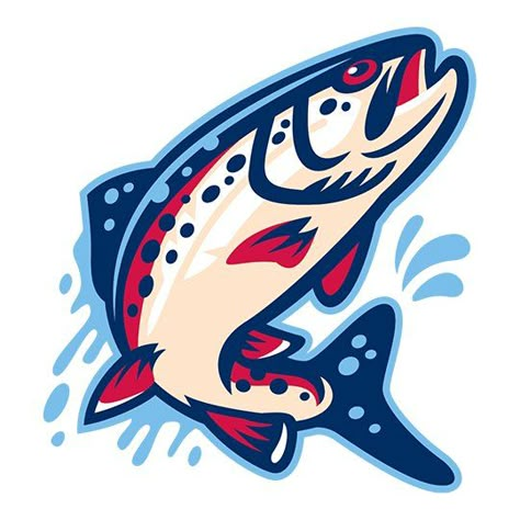 Trout Art, Fish Salmon, Sports Logo Inspiration, Fish Logo, Fish Drawings, Desenho Tattoo, Fish Art, Animal Logo, Sports Logo