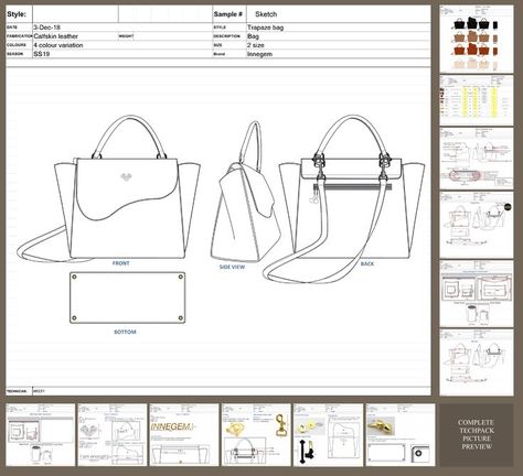 Drawing Designs Patterns, Bags Drawing, Leather Bag Tutorial, Drawing Designs, Leather Bag Design, Bag Illustration, Fashion Illustrations Techniques, Drawing Bag, Kids' Bag