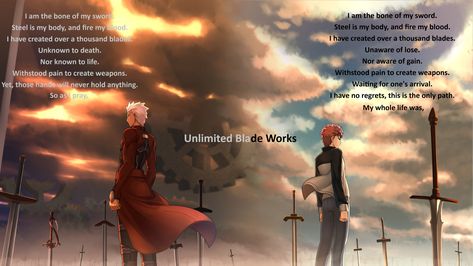 Fate Archer Emiya, Fate Shirou Emiya, Fate Unlimited Blade Works, Emiya Archer, Fate Quotes, Unlimited Blade Works, Emiya Shirou, Archer Emiya, Fate Archer