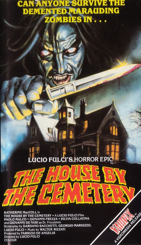 The House by The Cemetery 1981 Lucio Fulci, Classic Horror Movies Posters, Italian Horror, Horror Vhs, Horror Poster, 80s Horror, Horror Monsters, Horror Posters, Retro Horror