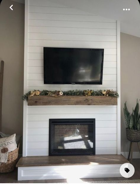 Fireplace Wall Ideas, Elegant Fireplace, Minimalist Fireplace, Shiplap Paneling, Farmhouse Family Rooms, Simple Fireplace, Stacked Stone Fireplaces, Classic Fireplace, Propane Fireplace