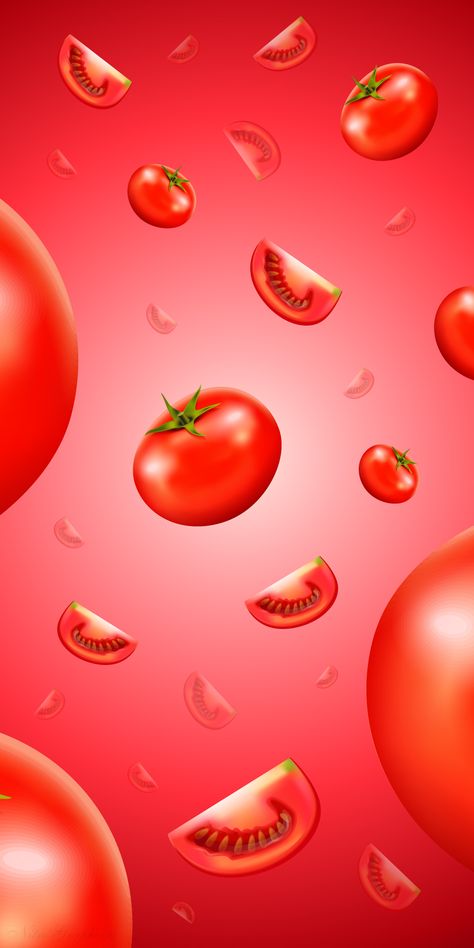 Drawing Phone Wallpaper, Tomato Background, Tomato Wallpaper, Tomato Drawing, Pegan Diet, Smartphones Design, Vegan Omelette, Scarlet Color, Red Wallpapers