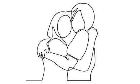 Two Sisters Hugging Drawing, Cute Drawings Friends, One Line Drawing Friends, Hug Illustration Friendship, Embroidery For Best Friend, Best Friends Hugging Drawing, Line Art Drawings Friends, Best Friend Pictures Drawings, Best Friend Logo Design