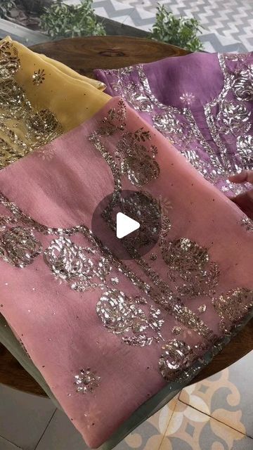 Mavra Nasir on Instagram: "We are taking order for these beautiful pure organza shirt dupatta with roses work of mukesh.  . You can customise the work , fabric and color.  . For price details kindly inbox us or whatsapp us +92-335-0500353 . Worldwide shipping is available  #formaloutfitsbymavra #gotta #gottawork #mukesh #kamdani #saree #organza #chiffon #bridalwear #nikkah #barat #valima #weddingphotography #pakistanibloggers #designerwears #weddings #weddingseason #pakistanidresses #pakistanistreetstyle #bridal #bridaldresses #pakistanfashionista #pakistaniwedding #chunri #fashioninspo #style #instagood #clothingbrand #mirrorwork #katdanawork" Kamdani Saree, Mukesh Work Saree, Kamdani Work, Mukesh Work, Saree Organza, Pakistani Street Style, Organza Shirt, Mirror Work, Pakistani Wedding