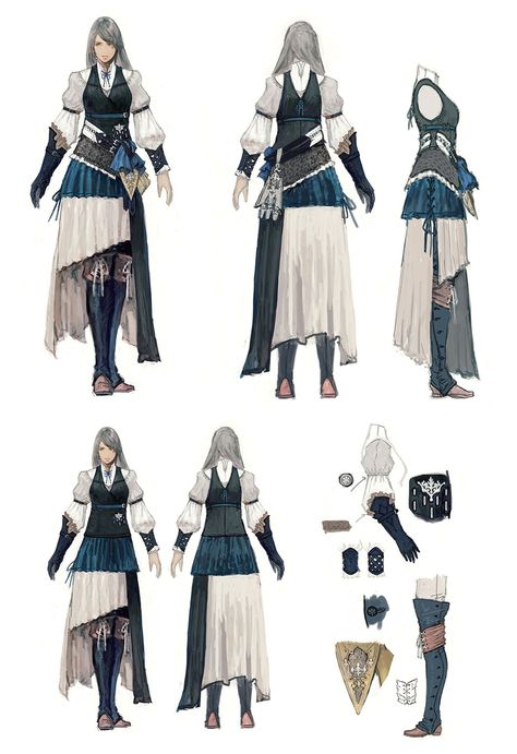 Jill Concept Art - Final Fantasy XVI Art Gallery Jill Final Fantasy Xvi, Final Fantasy Xvi Clive X Jill, Kazuya Takahashi, Akihito Yoshida, Priestess Outfit, Final Fantasy Concept Art, Jill Warrick, Arcane Style, Video Game Character Design