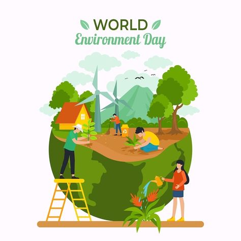 World Environment Day Posters, Science Project Models, Earth Day Drawing, Earth Poster, Save Environment, Flat World, Join Hands, World Environment Day, World Days