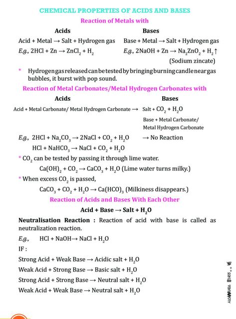 Chemistry Acids Bases And Salts, Chemistry Notes Grade 10, Acid And Base Notes, Acid Bases And Salts Class 10 Notes, Acids And Bases Chemistry Notes, Salts Chemistry, Grade 10 Science Notes, Class 10 Science Notes, Acids Bases And Salts