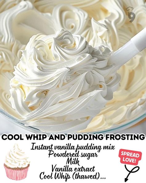 Cool Whip Pudding Frosting, Cool Whip Pudding, Cool Whip And Pudding, Cinnamon Hard Candy, Pudding Frosting, Cool Whip Frosting, Easy Frosting, Frosting Recipes Easy, Whipped Frosting