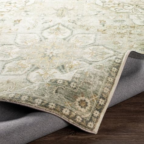 Artistic Weavers Edouart Vintage Medallion Printed Area Rug - On Sale - Bed Bath & Beyond - 33622933 Sage Green Area Rug, Printed Rug, Vintage Medallion, Updated Traditional, Surya Rugs, Green Area Rug, Cream Area Rug, Medallion Rug, Cream Rug