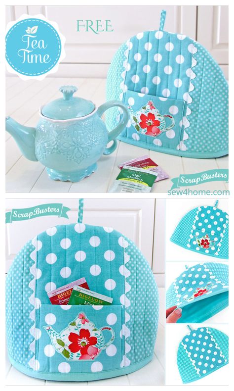 DIY Fabric Scrapbuster Teapot Cozy Free Sewing Patterns | Fabric Art DIY Tea Cozy Tutorial, Tea Pot Cover, Tea Cosy Pattern, Tea Cozy Pattern, Teapot Cover, Teapot Cozy, Straight Line Quilting, Tea Diy, Fabric Sewing Patterns