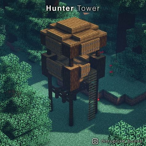 9,806 Likes, 62 Comments - disruptive / Minecraft Builder (@disruptive_builds) on Instagram: “Today I made 2 little Hunter/Watch Tower designs (first is 4x4, second is 3x3)! I'm not exactly…” Minecraft Halloween Ideas, Tower Minecraft, Minecraft Steampunk, Minecraft Decoration, Minecraft Structures, Minecraft Interior Design, Minecraft House Plans, Bangunan Minecraft, Cool Minecraft Creations