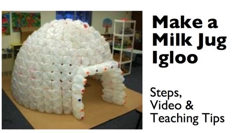 How to Build a Milk Jug Igloo--I SO need to collect jugs to do this for little boy's room!! Operation Arctic Vbs, Milk Jug Igloo, Igloo Building, Milk Jug Crafts, Christmas Parade Floats, Plastic Milk, Milk Jugs, Parade Float, Christmas Parade