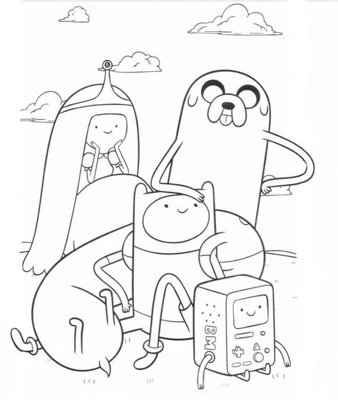 Adventure Time Coloring Pages, Adventure Time Drawings, Adventure Time Tattoo, Camping Coloring Pages, Adventure Time Characters, Cartoon Coloring, Detailed Coloring Pages, Coloring Pages For Boys, Cartoon Coloring Pages